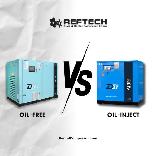 Perbedaan Kompresor Oilles dan Oli : Oil-Free vs Oil-Inject